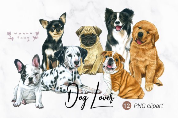 Charming Dog Lover & Watercolor Clipart for Crafters & Etsy Sellers