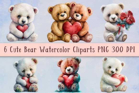 Cute Bears Watercolor Clipart Bundle Review for Real Embroidery Use