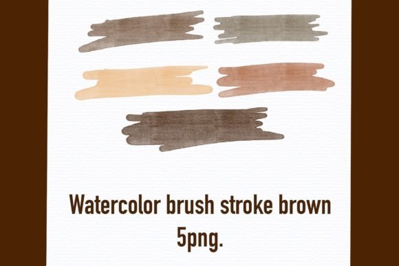 Cute Watercolor Brush Stroke Brown Illustrations for Crafters
