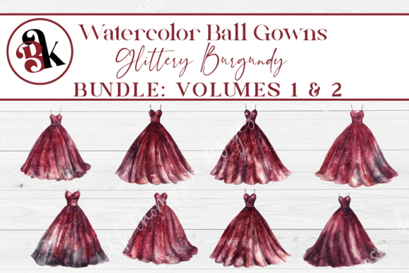 Evaluating the Burgundy Watercolor Dress Clipart BUNDLE for Digital Sellers