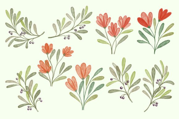 Flower Leaf with Watercolor Collection: A Designer’s Review for Real Client Projects
