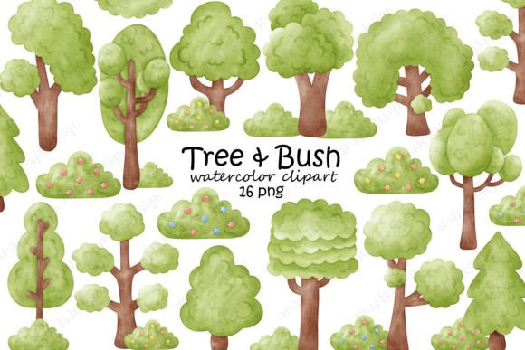 Forest Tree and Bush Watercolor Clipart: A Brand Designer’s Review for Local Business Branding