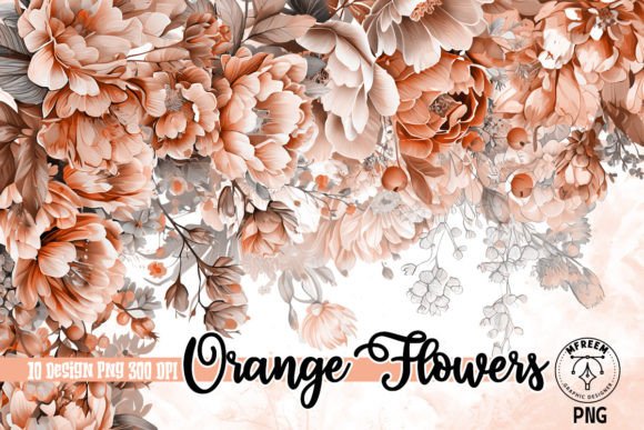 Light Orange Flowers Watercolor Clipart: A Fresh Illustration for Modern Branding