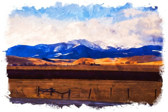 Montana USA Splash Watercolor Illustrations for Crafters