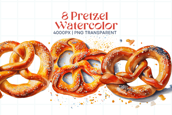 Pretzel Watercolor Sublimation Illustrations for Modern Branding