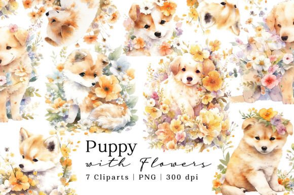 Puppy with Flowers Watercolor Cliparts: A Designer’s Real-Use Review for Embroidery Projects
