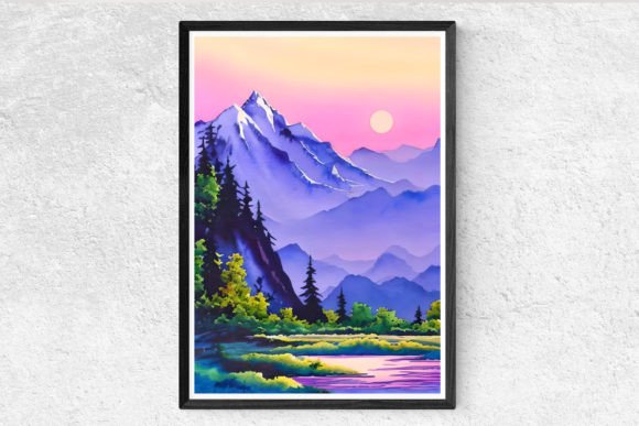 Unique Watercolor Landscape: A Versatile Illustration for Local Branding