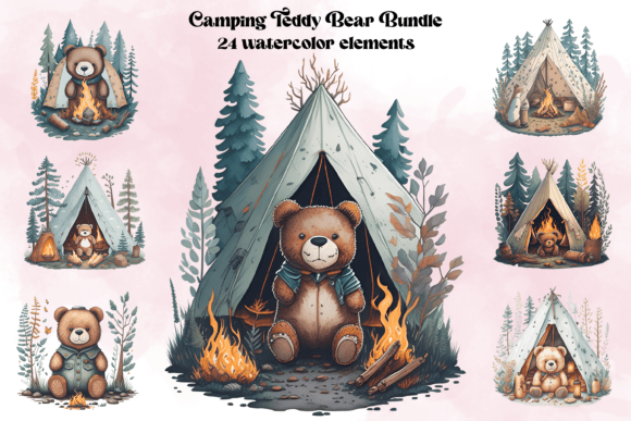 Watercolor Camping Teddy Bear Illustrations: A Designer’s Honest Review