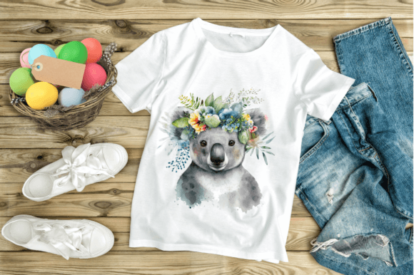 Watercolor Koala Digital Art Graphic: A Fresh Freebie for Branding and Marketing