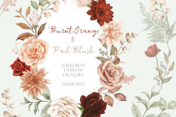 Watercolor Orange Pail Blush Clipart & Illustrations for Real Crafting Projects